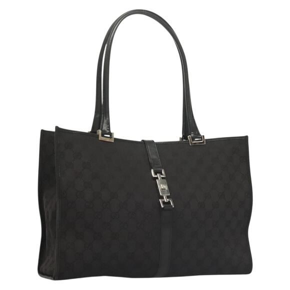 GUCCI GG Canvas Jackie Tote Bag Black Silver 002 1074 002 1074 - Picture 1 of 16